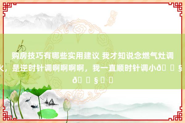 购房技巧有哪些实用建议 我才知说念燃气灶调小火，是逆时针调啊啊啊啊，我一直顺时针调小😧 ​​