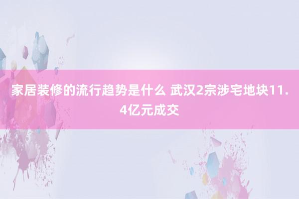 家居装修的流行趋势是什么 武汉2宗涉宅地块11.4亿元成交