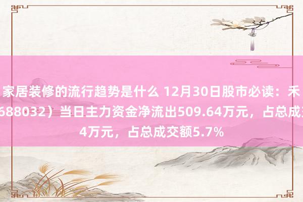 家居装修的流行趋势是什么 12月30日股市必读：禾迈股份（688032）当日主力资金净流出509.64万元，占总成交额5.7%