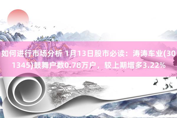 如何进行市场分析 1月13日股市必读：涛涛车业(301345)鼓舞户数0.78万户，较上期增多3.22%