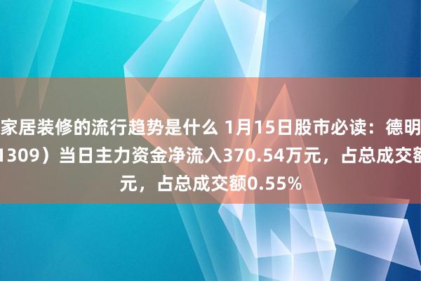 家居装修的流行趋势是什么 1月15日股市必读：德明利（001309）当日主力资金净流入370.54万元，占总成交额0.55%