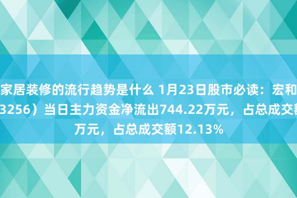 家居装修的流行趋势是什么 1月23日股市必读：宏和科技（603256）当日主力资金净流出744.22万元，占总成交额12.13%