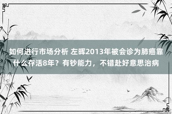 如何进行市场分析 左晖2013年被会诊为肺癌靠什么存活8年？有钞能力，不错赴好意思治病