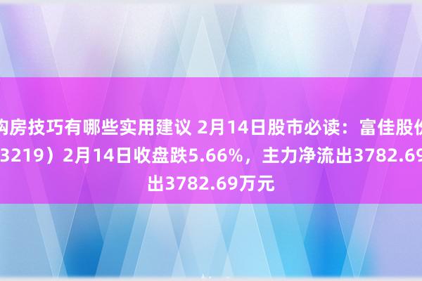 购房技巧有哪些实用建议 2月14日股市必读：富佳股份（603219）2月14日收盘跌5.66%，主力净流出3782.69万元