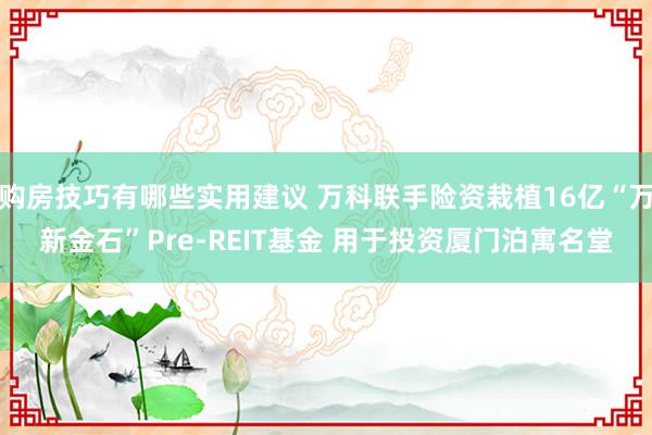 购房技巧有哪些实用建议 万科联手险资栽植16亿“万新金石”Pre-REIT基金 用于投资厦门泊寓名堂