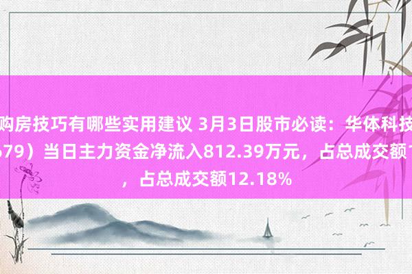 购房技巧有哪些实用建议 3月3日股市必读：华体科技（603679）当日主力资金净流入812.39万元，占总成交额12.18%