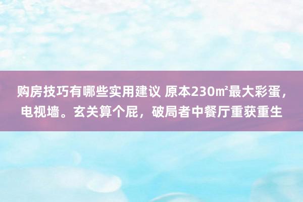 购房技巧有哪些实用建议 原本230㎡最大彩蛋，电视墙。玄关算个屁，破局者中餐厅重获重生