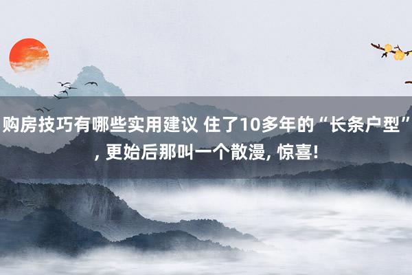 购房技巧有哪些实用建议 住了10多年的“长条户型”, 更始后那叫一个散漫, 惊喜!